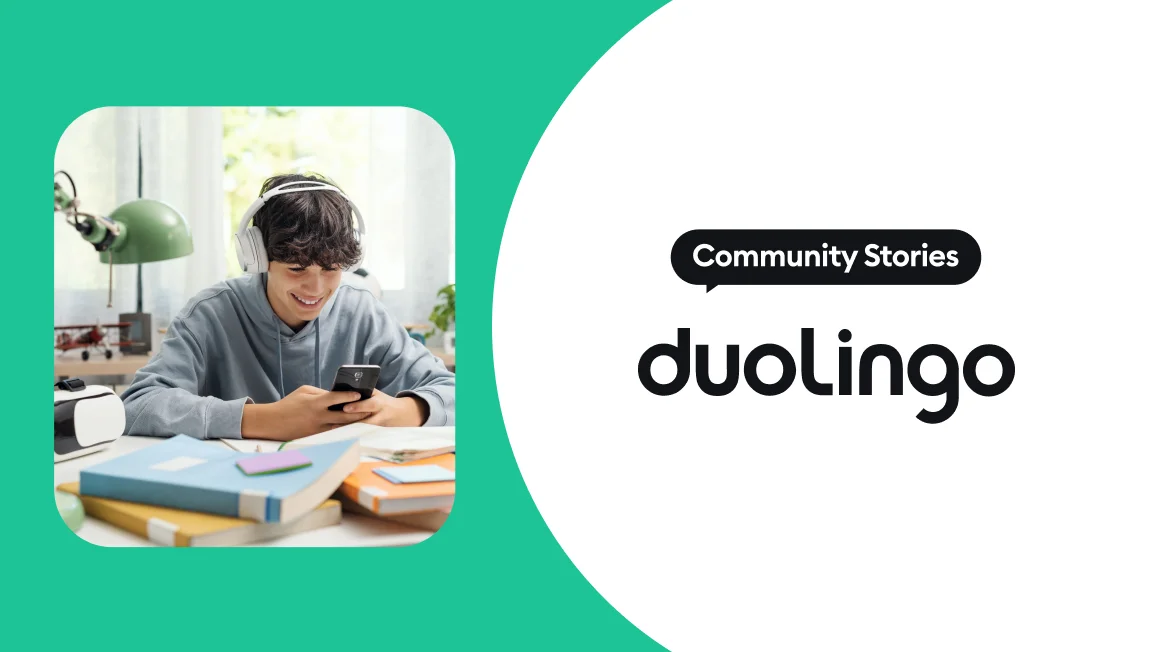Student using Duolingo